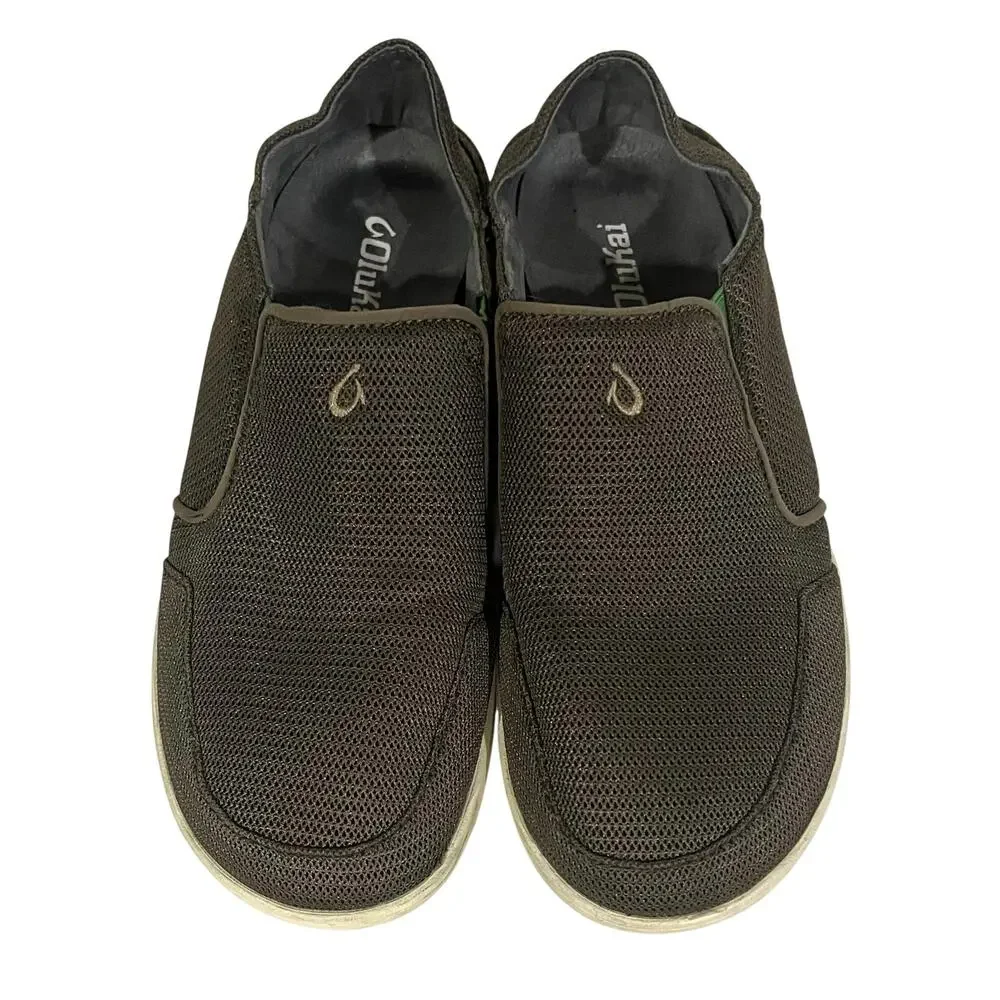 Olukai Shoes Mens 8.5 Loafers Nohea Mesh Green Comfort Casual Shoes Slip On